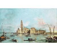 PMEFGJDPE De Célèbres Tableaux Mural sur Toile Posters Décoration l' de San par Francesco Guardi Portrait Tableaux Pour la Décoration de la Chambre à Coucher 60x90cm