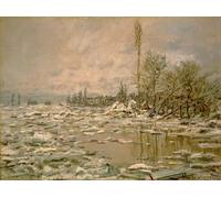 PMEFGJDPE De Célèbres Tableaux Mural sur Toile Posters Décoration La débâcle du temps gris de Claude Monet Portrait Tableaux Pour la Décoration de la Chambre à Coucher 60x90cm