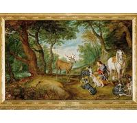PMEFGJDPE De Célèbres Tableaux Mural sur Toile Posters Décoration la Vision de saint Hubert de Pierre Paul Rubens Portrait Tableaux Pour la Décoration de la Chambre à Coucher 60x90cm