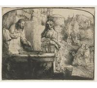 PMEFGJDPE De Célèbres Tableaux Mural sur Toile Posters Décoration Le Christ et la Samarie de Rembrandt Van Rijn Portrait Tableaux Pour la Décoration de la Chambre à Coucher 60x90cm