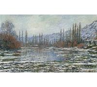 PMEFGJDPE De Célèbres Tableaux Mural sur Toile Posters Décoration Le Dégel à Vétheuil de Claude Monet Portrait Tableaux Pour la Décoration de la Chambre à Coucher 60x90cm
