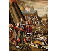 PMEFGJDPE De Célèbres Tableaux Mural sur Toile Posters Décoration le Dialogue de la mort avec la mort d'Antoine Caron Portrait Tableaux Pour la Décoration de la Chambre à Coucher 60x90cm