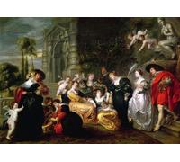 PMEFGJDPE De Célèbres Tableaux Mural sur Toile Posters Décoration le jardin de l'amour de Peter Paul Rubens Portrait Tableaux Pour la Décoration de la Chambre à Coucher 60x90cm
