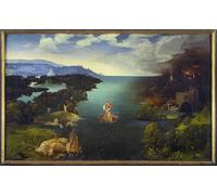 PMEFGJDPE De Célèbres Tableaux Mural sur Toile Posters Décoration Le Passage du Styx Charon sur sa barqueEnfers de Joachim Patinir Portrait Tableaux Pour la Décoration de la Chambre à Coucher 60x90cm