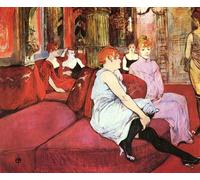 PMEFGJDPE De Célèbres Tableaux Mural sur Toile Posters Décoration le Salon de la rue des Moulins d'Henri De Toulouse Lautrec Portrait Tableaux Pour la Décoration de la Chambre à Coucher 60x90cm