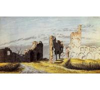 PMEFGJDPE De Célèbres Tableaux Mural sur Toile Posters Décoration les ruines du monastère d'Eldena de Caspar David Friedrich Portrait Tableaux Pour la Décoration de la Chambre à Coucher 60x90cm