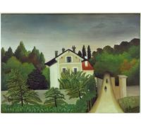 PMEFGJDPE De Célèbres Tableaux Mural sur Toile Posters Décoration Paysage Pris sur les Bords de l'Oise Territoire de Chaponv par Henri Rousseau Pour la Décoration de la Chambre à Coucher 60x90cm