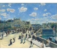 PMEFGJDPE De Célèbres Tableaux Mural sur Toile Posters Décoration Pont Neuf Paris par Pierre Auguste Renoir Portrait Tableaux Pour la Décoration de la Chambre à Coucher 60x90cm