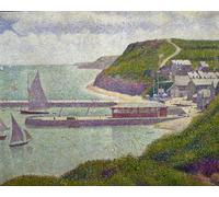 PMEFGJDPE De Célèbres Tableaux Mural sur Toile Posters Décoration Port de Port-en-bessin à marée haute de Georges Seurat Portrait Tableaux Pour la Décoration de la Chambre à Coucher 60x90cm