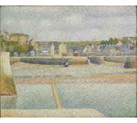 PMEFGJDPE De Célèbres Tableaux Mural sur Toile Posters Décoration Port En Bessin the Outer Harbor by Georges Pierre Seurat Portrait Tableaux Pour la Décoration de la Chambre à Coucher 60x90cm