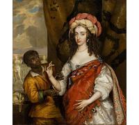 PMEFGJDPE De Célèbres Tableaux Mural sur Toile Posters Décoration Portrait posthume de Marie I Stuart avec un serviteur par Adriaen Hanneman Pour la Décoration de la Chambre à Coucher 60x90cm