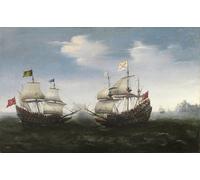 PMEFGJDPE De Célèbres Tableaux Mural sur Toile Posters Décoration Quatre guerre de vingt ans par Hendrick Cornelisz Vroom Portrait Tableaux Pour la Décoration de la Chambre à Coucher 60x90cm