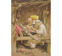PMEFGJDPE De Célèbres Tableaux Mural sur Toile Posters Décoration Tissage de châles en cachemire par William Simpson Portrait Tableaux Pour la Décoration de la Chambre à Coucher 60x90cm