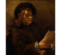 PMEFGJDPE De Célèbres Tableaux Mural sur Toile Posters Décoration Titus Van Rijn le fils de l'artiste lisant Rembrandt Portrait Tableaux Pour la Décoration de la Chambre à Coucher 60x90cm