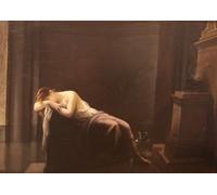 PMEFGJDPE De Célèbres Tableaux Mural sur Toile Posters Décoration Une Gardienne Du Feu Sacre De Vesta par Louis Hector Leroux Portrait Tableaux Pour la Décoration de la Chambre à Coucher 60x90cm