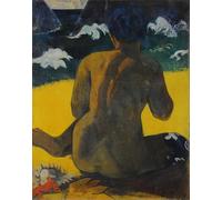 PMEFGJDPE De Célèbres Tableaux Mural sur Toile Posters Décoration Vahine No Te Miti Femme à la plage. de Paul Gauguin Portrait Tableaux Pour la Décoration de la Chambre à Coucher 60x90cm