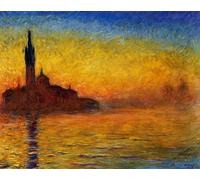 PMEFGJDPE De Célèbres Tableaux Mural sur Toile Posters Décoration Venise crépusculaire de Claude Monet Portrait Tableaux Pour la Décoration de la Chambre à Coucher 60x90cm