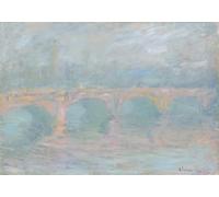 PMEFGJDPE De Célèbres Tableaux Mural sur Toile Posters Décoration Waterloo Bridge Londres au coucher du soleil par Claude Monet Portrait Tableaux Pour la Décoration de la Chambre à Coucher 60x90cm