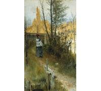 PMEFGJDPE De Célèbres Tableaux Tableaux Posters Impression Toile Automne par Carl Larsson Art Mural Cassique Pour les Décorations pour la Maison 60x90cm