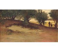 PMEFGJDPE De Célèbres Tableaux Tableaux Posters Impression Toile Banc de sable avec Willows Magnolia par William Morris Hunt Art Mural Cassique Pour les Décorations pour la Maison 60x90cm