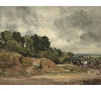 PMEFGJDPE De Célèbres Tableaux Tableaux Posters Impression Toile Bancs de sable, charrette et chevaux sur Hampstead Heath par John Constable Pour les Décorations pour la Maison 60x90cm