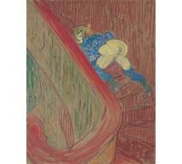 PMEFGJDPE De Célèbres Tableaux Tableaux Posters Impression Toile dans l'escalier de la rue des Moulins par Henri De Toulouse Lautrec Art Mural Cassique Pour les Décorations pour la Maison 60x90cm