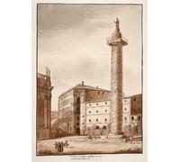 PMEFGJDPE De Célèbres Tableaux Tableaux Posters Impression Toile La colonne Trajane dégagée et bouclée par Agostino Tofanelli Art Mural Cassique Pour les Décorations pour la Maison 60x90cm
