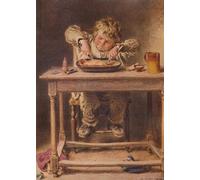 PMEFGJDPE De Célèbres Tableaux Tableaux Posters Impression Toile l'attaque de William Henry Hunt Art Mural Cassique Pour les Décorations pour la Maison 60x90cm