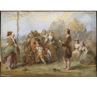 PMEFGJDPE De Célèbres Tableaux Tableaux Posters Impression Toile le Ménestrel de William Powell Frith Art Mural Cassique Pour les Décorations pour la Maison 60x90cm