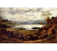 PMEFGJDPE De Célèbres Tableaux Tableaux Posters Impression Toile les émigrants Derwent Water Cumberland John Linnell Art Mural Cassique Pour les Décorations pour la Maison 60x90cm