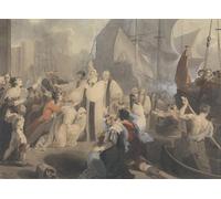 PMEFGJDPE De Célèbres Tableaux Tableaux Posters Impression Toile les sept évêques en procès par Richard Westall Art Mural Cassique Pour les Décorations pour la Maison 60x90cm