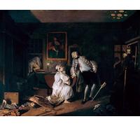 PMEFGJDPE De Célèbres Tableaux Tableaux Posters Impression Toile Mariage A-la-mode le Bagnio par William Hogarth Art Mural Cassique Pour les Décorations pour la Maison 60x90cm