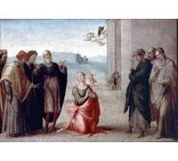 PMEFGJDPE De Célèbres Tableaux Tableaux Posters Impression Toile Martyre d'une sainte par Francesco Granacci Art Mural Cassique Pour les Décorations pour la Maison 60x90cm