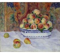 PMEFGJDPE De Célèbres Tableaux Tableaux Posters Impression Toile Nature mortepêches de Pierre Auguste Renoir Art Mural Cassique Pour les Décorations pour la Maison 60x90cm