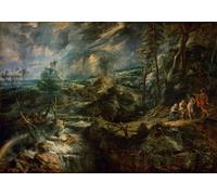 PMEFGJDPE De Célèbres Tableaux Tableaux Posters Impression Toile Paysage avec Philémon et Baucis de Peter Paul Rubens Art Mural Cassique Pour les Décorations pour la Maison 60x90cm