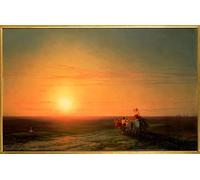 PMEFGJDPE De Célèbres Tableaux Tableaux Posters Impression Toile Paysans revenant par Ivan Konstantinovich Aivazovsky Art Mural Cassique Pour les Décorations pour la Maison 60x90cm