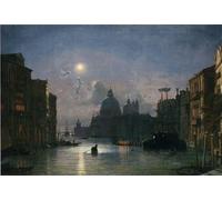 PMEFGJDPE De Célèbres Tableaux Tableaux Posters Impression Toile Santa Maria Della Salute Venise par Friedrich Nerly le Jeune Art Mural Cassique Pour les Décorations pour la Maison 60x90cm