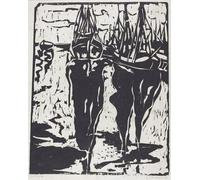 PMEFGJDPE De Célèbres Tableaux Tableaux Posters Impression Toile Scène portuaire par Ernst Ludwig Kirchner Art Mural Cassique Pour les Décorations pour la Maison 60x90cm