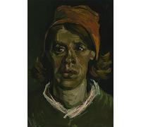 PMEFGJDPE De Célèbres Tableaux Tableaux Posters Impression Toile Tête de femme Nuenen April de Vincent Van Gogh Art Mural Cassique Pour les Décorations pour la Maison 60x90cm
