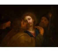 PMEFGJDPE De Célèbres Tableaux Tableaux Posters Impression Toile Trahison du Christ par Guercino Art Mural Cassique Pour les Décorations pour la Maison 60x90cm