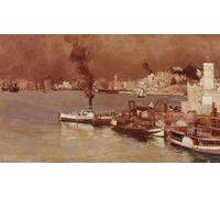 PMEFGJDPE De Célèbres Tableaux Tableaux Posters Impression Toile un matin d'automne Milsons Point Sydney par Tom Roberts Art Mural Cassique Pour les Décorations pour la Maison 60x90cm