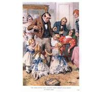 PMEFGJDPE Mural sur Toile Posters Décoration les quatre petites filles ont serré le short terne de leur oncle avec leurs bras par Charles Edmund Brock Pour la Décoration du Salon 60x90cm