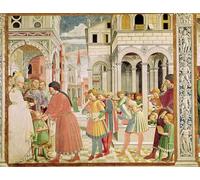 PMEFGJDPE Tableaux Posters Impression Toile Saint Augustin est conduit par ses parents à l'école de Tagaste de Benozzo Di Lese Di Sandro Gozzoli Pour les Décorations pour la Maison 60x90cm