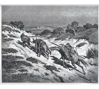 PMEFGJDPE Tableaux Posters Impression Toile Sancho Panza Don Quichotte et leurs montures après leur défaite contre les Yangers par Gustave Dore Pour les Décorations pour la Maison 60x90cm