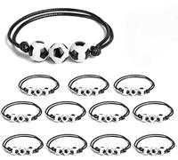 PMELCXD 12 Pièces Bracelet Football Tressé Réglable, Bracelet d'Amitié pour Garçon, Cadeau Inspirant pour Sportif et Fan de Football