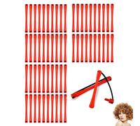 PMELCXD 60 Pièces Tiges de Cheveux Permanent Rouleaux à Cheveux Antidérapants Froide Tige de Bigoudis Courte avec Bande Caoutchouc Élastique Curleurs à Tige Permanente Outil de Coiffure