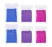 PMELCXD 600 pcs Micro Applicateurs Brosses D'extension de Cils Jetables pour Le Maquillage Les Soins Dentaires et Oraux 3 Brosses de Couleur