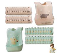 PMELCXD Bavoirs jetables avec 40 pièces épaissir, bavoirs jetables pour nouveau-nés, bavoirs pour enfants, bavoirs ajustables, bavoirs de voyage jetables.