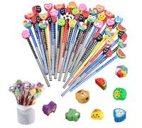 PMELCXD Cadeaux de retour pour les jeunes - 'Anniversaire des Enfants', Lot de 36 Crayons avec Gommes Animales pour Cadeau de Fête d'Anniversaire et Plus