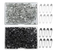 PMELCXD Épingles à Couture de Qualité - Set de 300 Épingles de Couleur Noir et Argent - Épingles à Nourrice pour Couture, Fabrication de Bijoux, et Plus